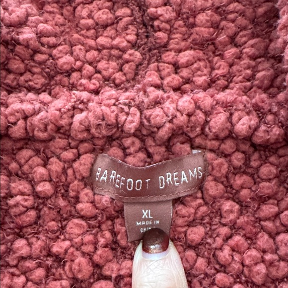 Barefoot Dreams Boucle Shawl Cardigan w/ Pockets Mahogany Red Orange size Xl EUC - Picture 2 of 10